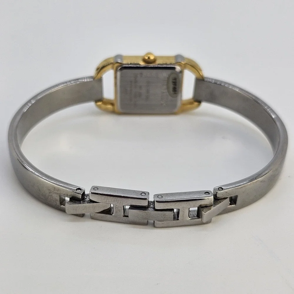 Timex Watch Analog Women 18MM White Dial Gold Gray Bracelet 6.5